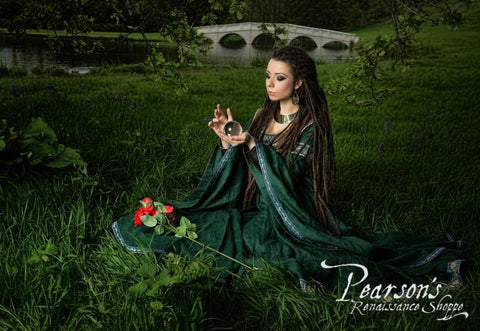 Lady of the Lake Medieval Dress - Classic Blue, Green, Medieval Dresses-Medieval Shoppe