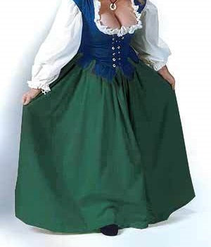 Lady's Twill Skirt - Black, Burgundy, Forest Green, Purple, Royal Blue, Scarlet Red, Skirts - Pants - Underpinnings-Medieval Shoppe