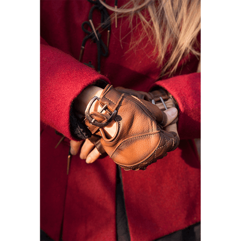 Leather Celtic Gloves - Black, Brown, Vambraces - Gauntlets - Gloves - Bracers-Medieval Shoppe