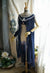 Ethereal Long Cape with Mantle - Beige, Black, Capes, Navy Blue, Yolk Yellow-Medieval Shoppe