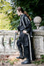 Long Medieval Flax Overcoat - Black/Gold, Black/Silver, Coats-Tabards & Brigandines, Tunics & Gambesons-Medieval Shoppe