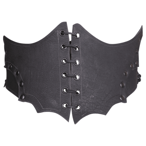 Maren Leather Waist Cincher - Black, Bodices - Corsets - Waist Cinchers, Brown-Medieval Shoppe