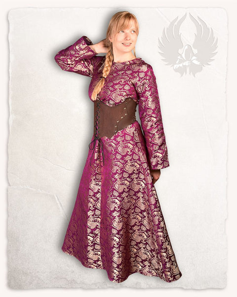 Maren Leather Waist Cincher - Black, Bodices - Corsets - Waist Cinchers, Brown-Medieval Shoppe