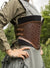 Margot Leather Underbust Corset - Bodices - Corsets - Waist Cinchers, Brown w/Black, Brown w/Dark Red-Medieval Shoppe