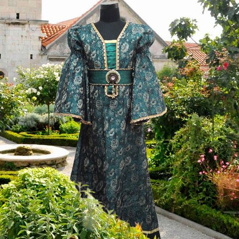 Medieval Brocade Girls Dress - Girl's Medieval Clothing & Accessories-Medieval Shoppe