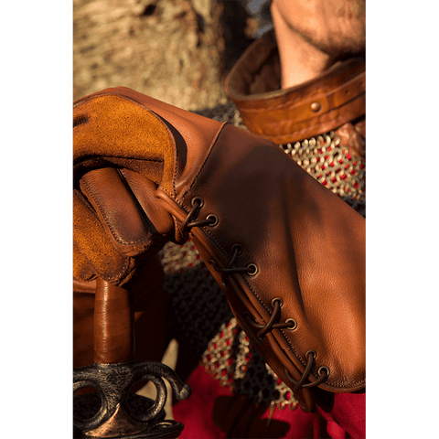 Medieval Falconers Gloves - Black, Brown, Vambraces - Gauntlets - Gloves - Bracers-Medieval Shoppe