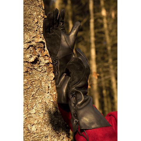 Medieval Falconers Gloves - Black, Brown, Vambraces - Gauntlets - Gloves - Bracers-Medieval Shoppe
