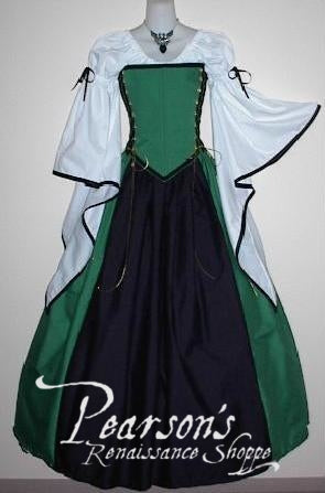 Medieval Lady - Burgundy, Hunter Green, Medieval Bodice Sets, Medieval Dresses, Purple, Royal Blue-Medieval Shoppe
