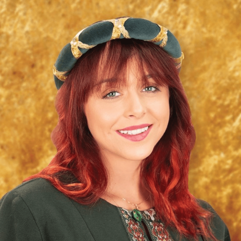 Medieval Roundlet Padded Headroll - Black, Gold, Green, Medieval Hats - Veils, Red-Medieval Shoppe