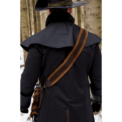 Musketeer Baldric - Black, Brown, Renaissance Belts - Leather Accesssories-Medieval Shoppe