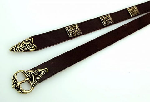 Noble Viking Long Belt - Black, Brown, Renaissance Belts - Leather Accesssories-Medieval Shoppe