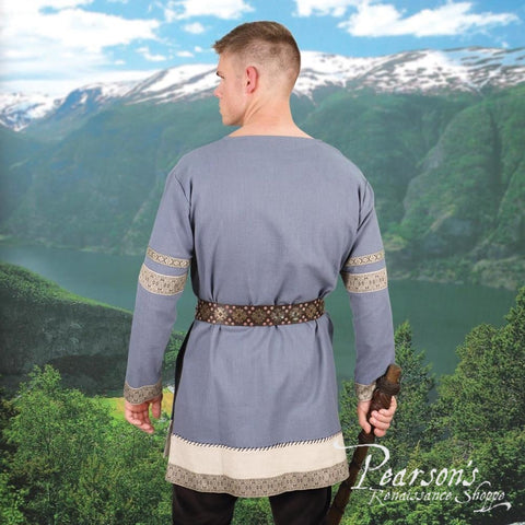 Norseman Viking Tunic - Rust Orange, Steel Blue, Tunics & Gambesons-Medieval Shoppe