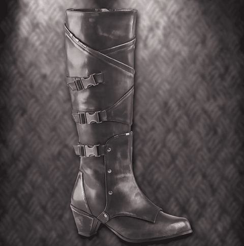 Pewter Warlord Steampunk Womens Boots - Women's Medieval Footware-Medieval Shoppe
