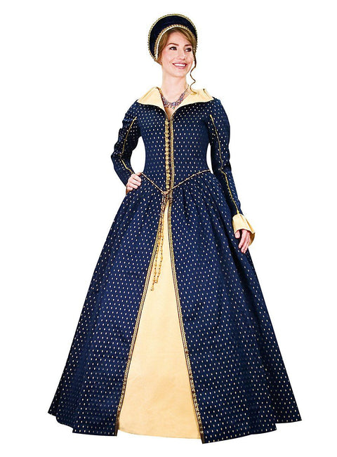 Queen of Scotland Dress - Blue, Burgundy, Renaissance Dresses-Medieval Shoppe
