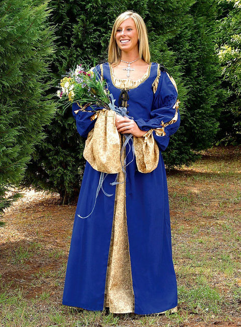 Renaissance Overdress - Blue, Red, Renaissance Dresses-Medieval Shoppe