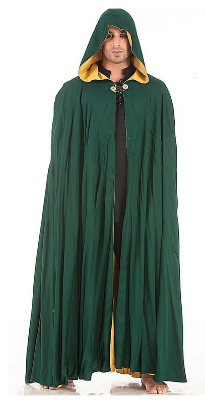 Reversible Medieval Cloak - Black/Red, Cloaks, Green/Gold, Light Brown/Chocolate, navy/Turquoise, New Arrivals-Medieval Shoppe