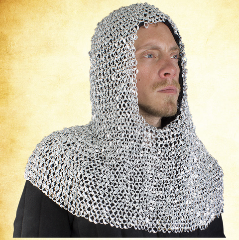 Riteted Aluminum Chainmail Coif - Chainmail Armour-Medieval Shoppe