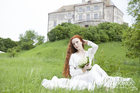 Silk Chemise Dress "The Accolade" - Medieval Wedding Dresses-Medieval Shoppe