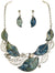 Silver Blue Metallic Statement Necklace - Renaissance Necklaces-Medieval Shoppe