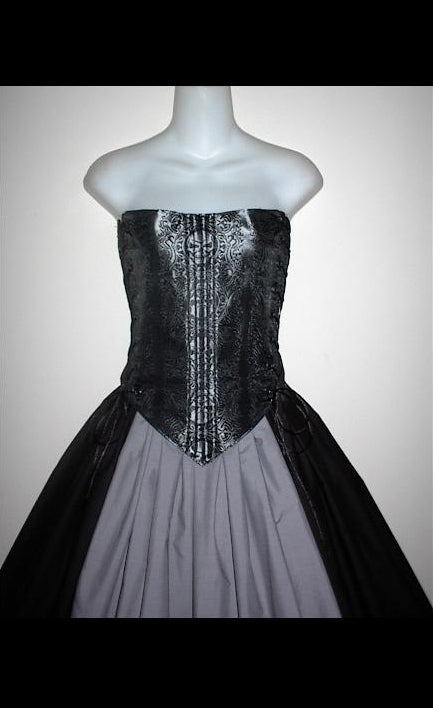 Skull Design Bodice - Black, Bodices - Corsets - Waist Cinchers, Gold, Green, Purple, Red, Royal Blue, Silver-Medieval Shoppe