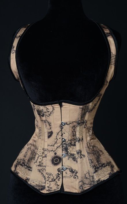 Map Shoulder Corset - Women's Steampunk Clothing-Medieval Shoppe