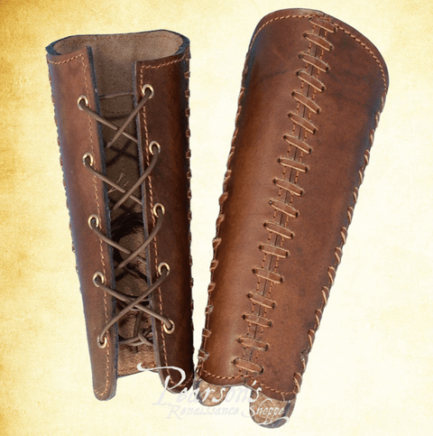 Squires Leather Bracers - Black, Brown, Vambraces - Gauntlets - Gloves - Bracers-Medieval Shoppe