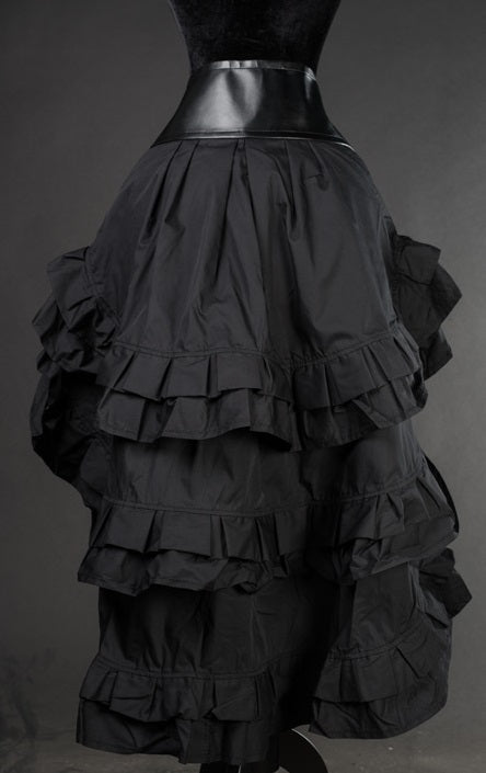 Steampunk Vex Skirt - Black w/Black, Black w/Brown, Black w/Gray, Black w/Purple, Black w/Red, Women's Steampunk Clothing-Medieval Shoppe