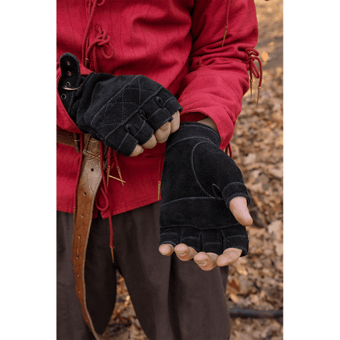 Suede Celtic Gloves - Black, Brown, Vambraces - Gauntlets - Gloves - Bracers-Medieval Shoppe