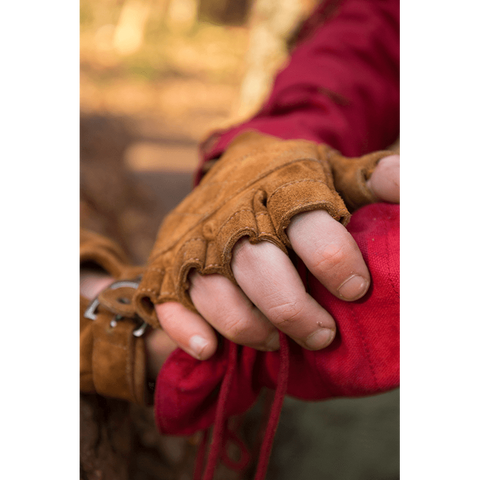 Suede Celtic Gloves - Black, Brown, Vambraces - Gauntlets - Gloves - Bracers-Medieval Shoppe
