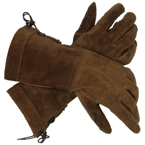 Suede Swordsman Gloves - Black, Brown, Vambraces - Gauntlets - Gloves - Bracers-Medieval Shoppe