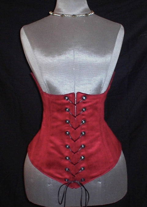Suede Under-Bust Corset - Black, Bodices - Corsets - Waist Cinchers, Burgundy Red, Hunter Green, Olive Green, Sales and Specials-Medieval Shoppe