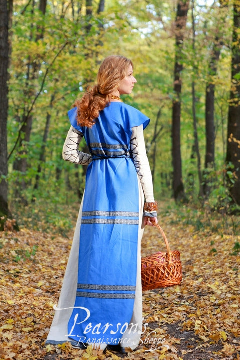 Sunshine Janet Surcoat - Brown, Classic Blue, Green, Medieval Dresses, Red, Sales and Specials-Medieval Shoppe