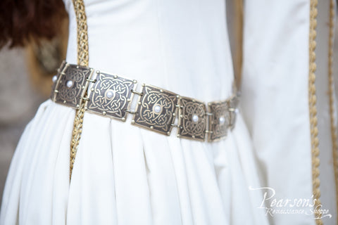 Women's Belt "The Accolade" - Brass, custom, Medieval Wedding Dresses, Renaissance Belts - Leather Accesssories, Stainless-Medieval Shoppe