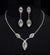 Triple Navette Drop Necklace & Earring Set - Black, Clear, Green, Renaissance Necklaces, Sales and Specials-Medieval Shoppe