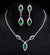 Triple Navette Drop Necklace & Earring Set - Black, Clear, Green, Renaissance Necklaces, Sales and Specials-Medieval Shoppe