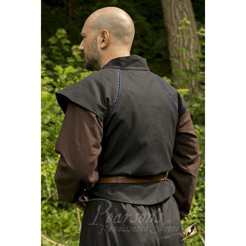 Tristan Vest - Black, Blue, Boy's Medieval Clothing, Doublets- Jerkins & Vests, Green-Medieval Shoppe