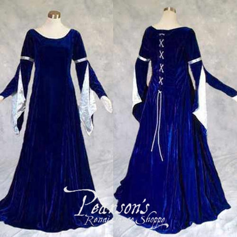 Renaissance Lace-up Gown - Black, Medieval Dresses, Purple, Sales and Specials-Medieval Shoppe