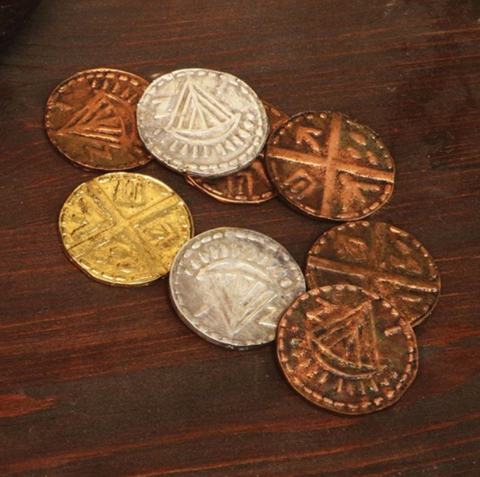 Viking Leather Pouch w/ Coins - Sporrans - Pouches-Medieval Shoppe