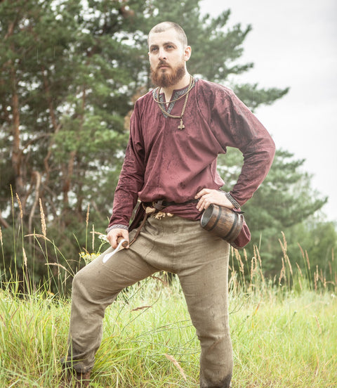 Viking Linen Pants “Eric” - Black, Brown, Olive Green, Pants-Breeches & Kilts-Medieval Shoppe