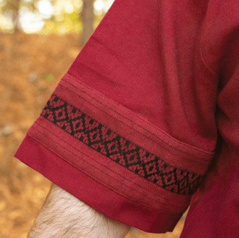 Viking Sommar Shirt - Crimson Red, Natural, Tunics & Gambesons-Medieval Shoppe