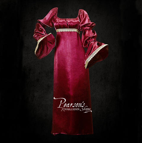 Wine Red Satin Dress - Special Order - Custom Made Dresses-Medieval Shoppe