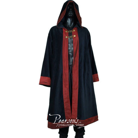 Wizards Robe - Black & Red, Capes-Medieval Shoppe