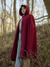 Wool Cape - Capes, Dark Red, Gray-Medieval Shoppe