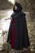 Wool Cloak with Mantle - Cloaks, Dark Red, Gray-Medieval Shoppe