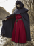 Wool Cloak with Mantle - Cloaks, Dark Red, Gray-Medieval Shoppe