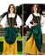 Double Layer Medieval Skirt - Black/turquoise, Dark Green/Gold, Denim Blue/Red, Navy Blue/Petol, Skirts - Pants - Underpinnings-Medieval Shoppe