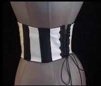 Wide Stripe Waist Cincher - Bodices - Corsets - Waist Cinchers, Women's Steampunk Clothing-Medieval Shoppe