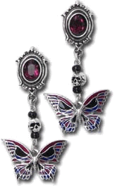 Death's Head Butterfly Studs - Medieval Earrings & Bracelets, Sales and Specials-Medieval Shoppe