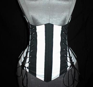 Wide Stripe Steampunk Underbust Corset - Bodices - Corsets - Waist Cinchers, Women's Steampunk Clothing-Medieval Shoppe