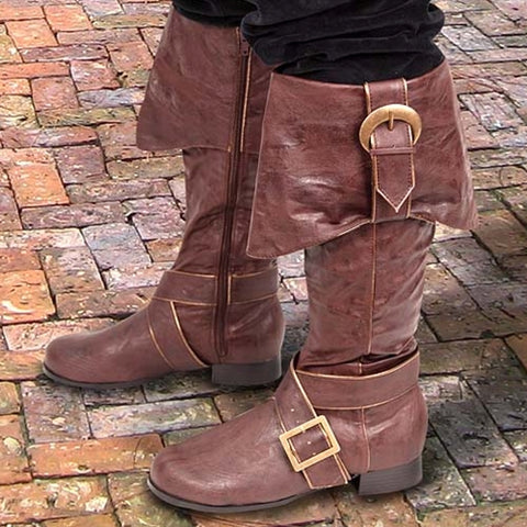 Swashbuckler Boot - Black, Brown, Men's Renaissance Boots-Medieval Shoppe